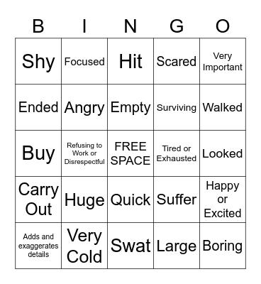 Thanksgiving Bingo Card
