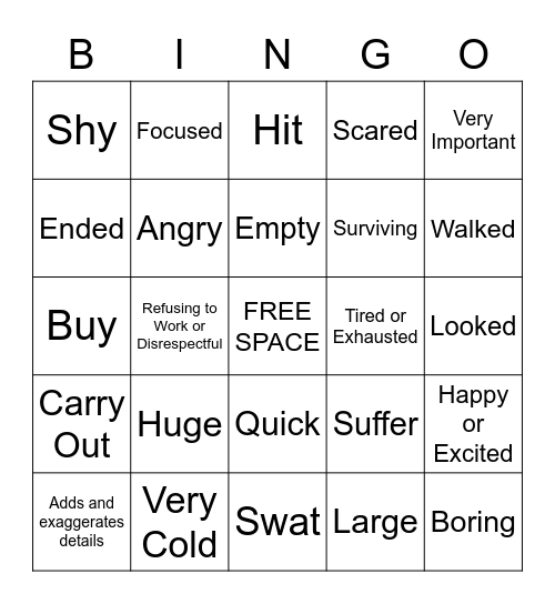 Thanksgiving Bingo Card