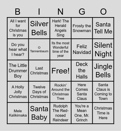 CCPA Holiday All Staff Meeting Bingo Card