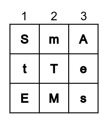 Unit 1 ABC Bingo Card