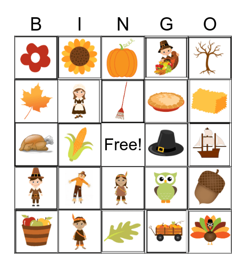 THANKSGIVING BINGO Card