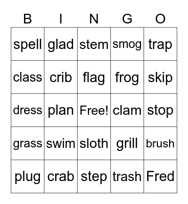 Blends Bingo Card