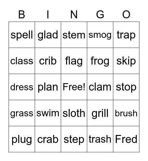 Blends Bingo Card
