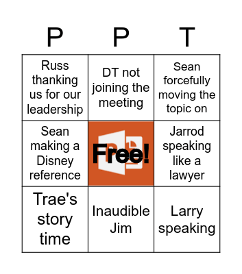 PE Bingo Card