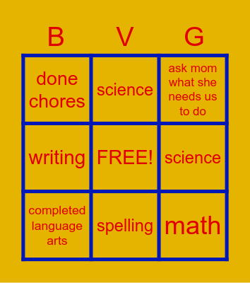 before video games Bingo Card