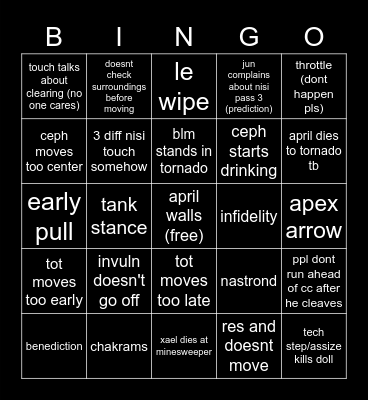 TEA Bingo Card