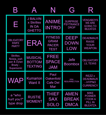 IBLEATZA BANGER BINGO Card