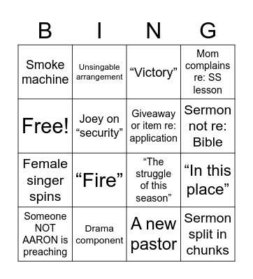 LifeBridge Bingo Card