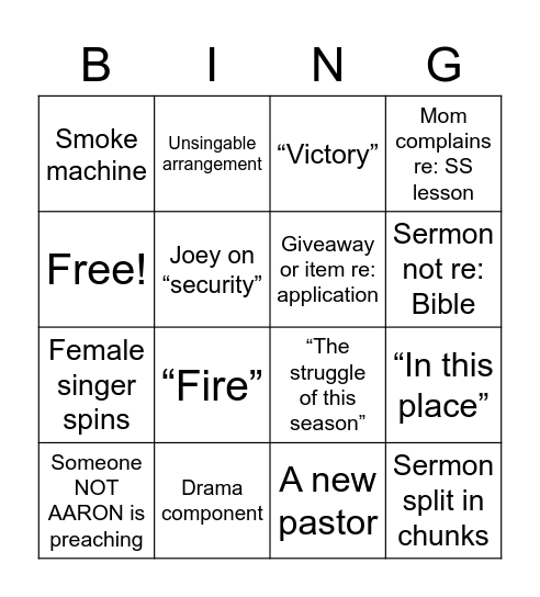 LifeBridge Bingo Card