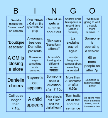 ALL HANDS - NOVEMBER Bingo Card