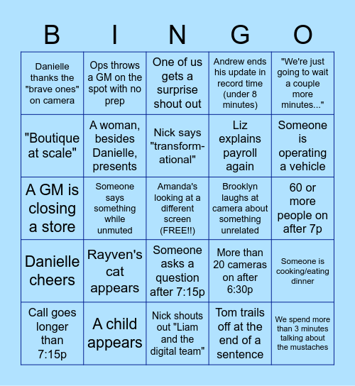 ALL HANDS - NOVEMBER Bingo Card