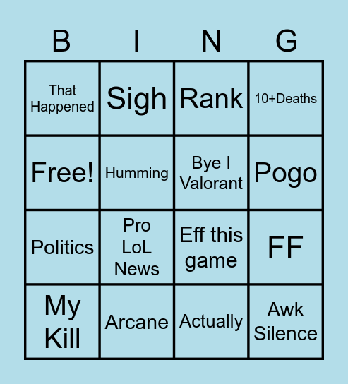 Ant Bingo Card