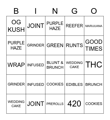 BLUNT & BRUNCH Bingo Card