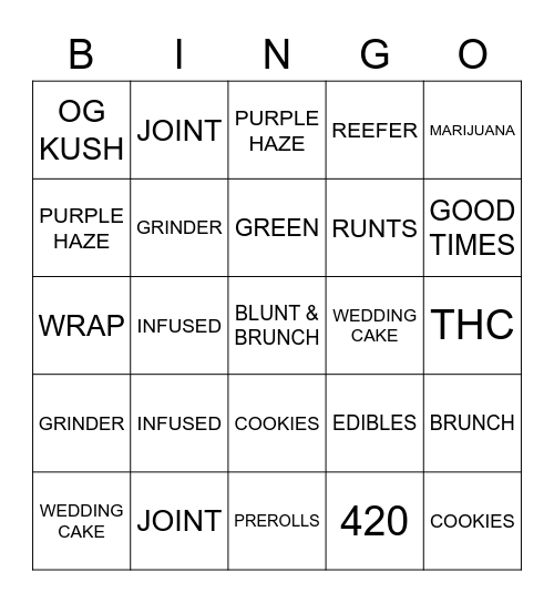 BLUNT & BRUNCH Bingo Card