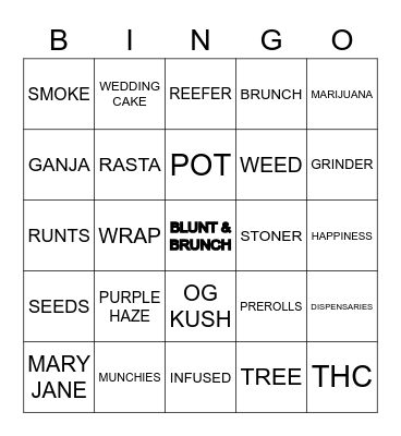 BLUNT AND BRUNCH Bingo Card