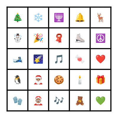 Happy Holidays! Bingo Card