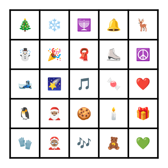 Happy Holidays! Bingo Card