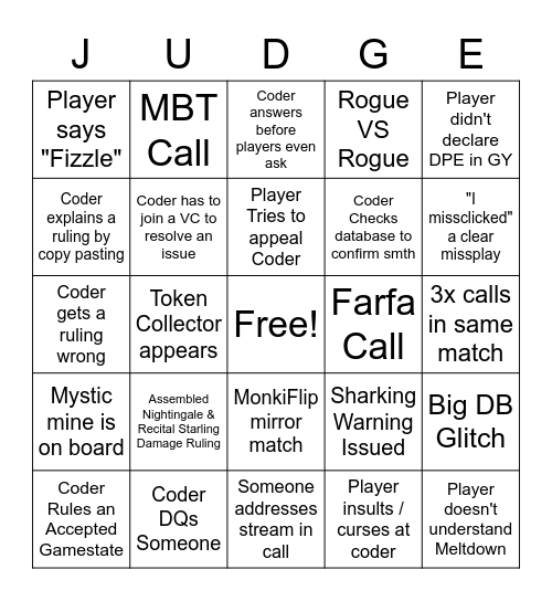 PAK X LCS TOURNEY Bingo Card