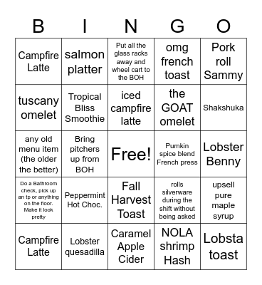 Satisfy Saturday! Bingo Card