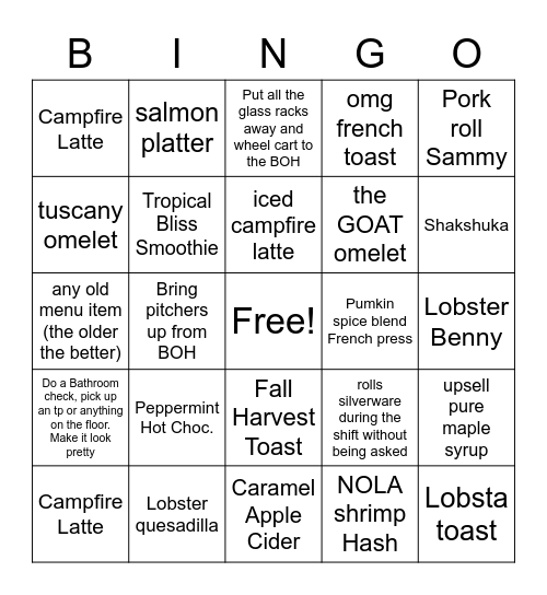 Satisfy Saturday! Bingo Card