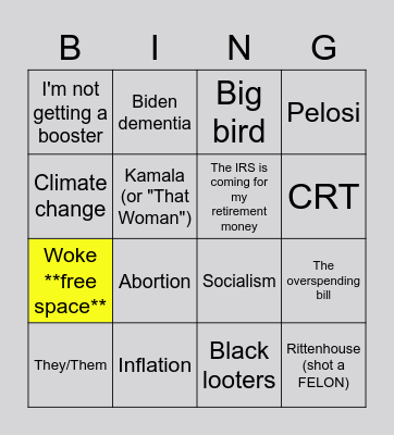 Thanksgiving Politibingo Card