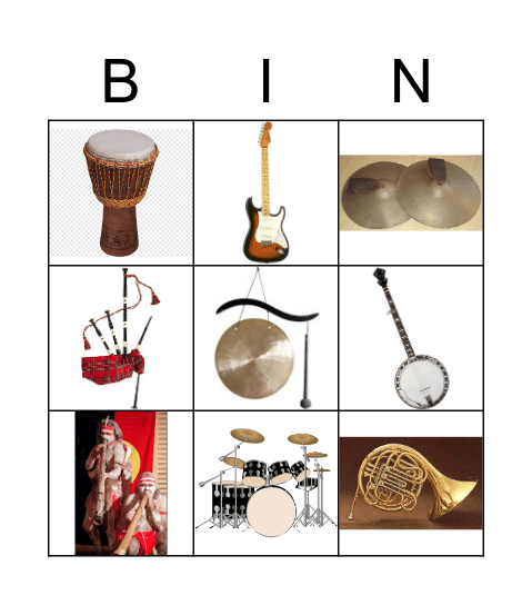 Instrumenten Bingo Card