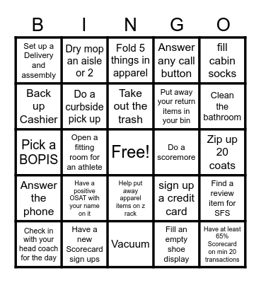 Holiday Bingo Card