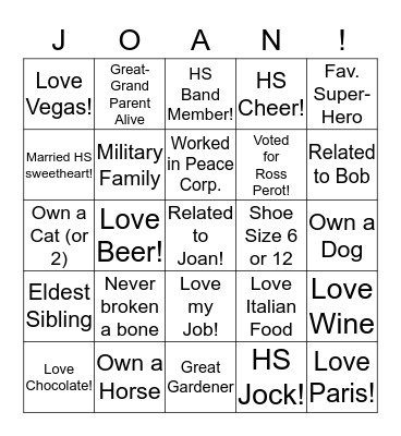 Lucky Ladies & High Rollers! Bingo Card