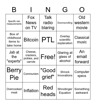 Thanksgiving Bingo Card