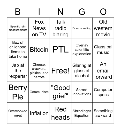 Thanksgiving Bingo Card