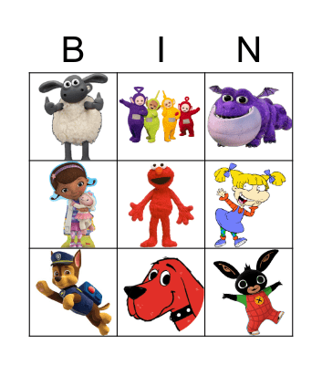 CHARACTERS Bingo Card