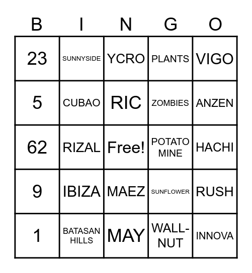 DADI's BDAY 2021 Bingo Card