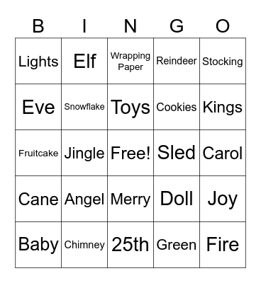 Christmas Bingo Card