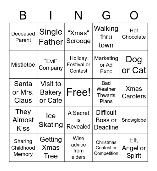 Hallmark Christmas Bingo Fun Bingo Card