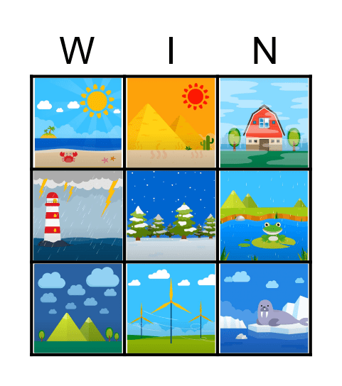 WEATHER Bingo Card