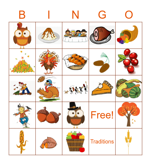 Thanksgiving Bingo Card