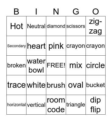 K-3 Art Bingo Card