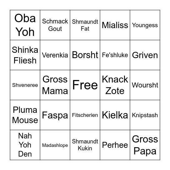 Plattdeutsch Bingo! Bingo Card