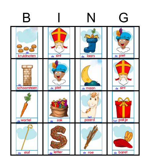 Sinterklaas Bingo Card