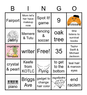 Vivienne's Birthday Bingo Card