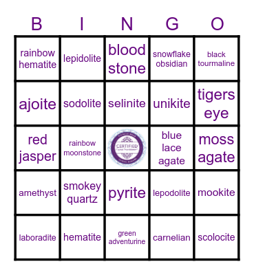 HMCA Summer Crystal Camp Term Bingo Card