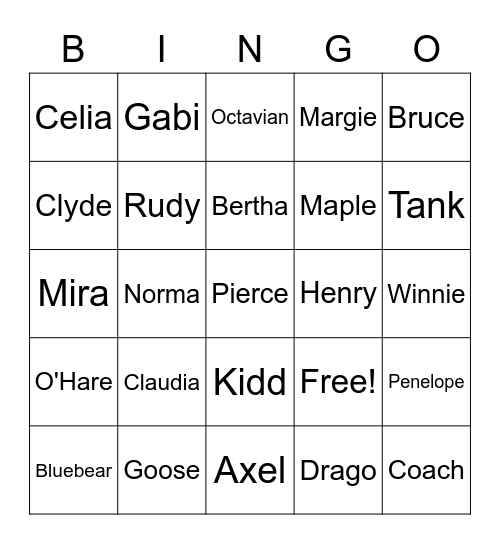 Animal Crossing Bingo Card