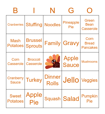 Thanksgiving Bingo Card