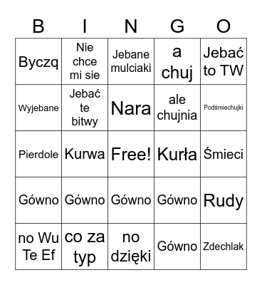 Pizza Bingo Card