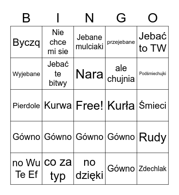 Pizza Bingo Card