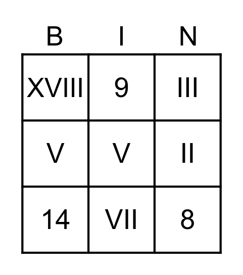 BINGO ROMANOS Bingo Card