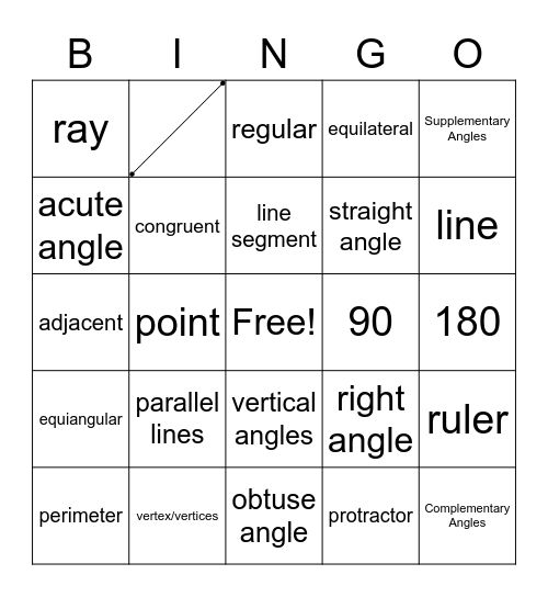 Geometry! Lessons 1.1-1.6 Bingo Card