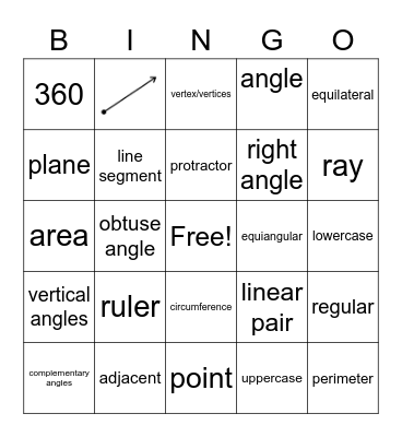 Geometry! Lessons 1.1-1.6 Bingo Card