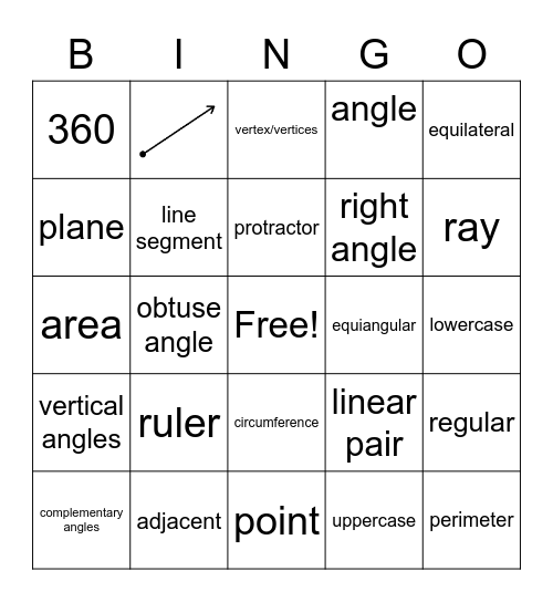 Geometry! Lessons 1.1-1.6 Bingo Card