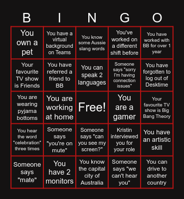 BB BINGO! Bingo Card